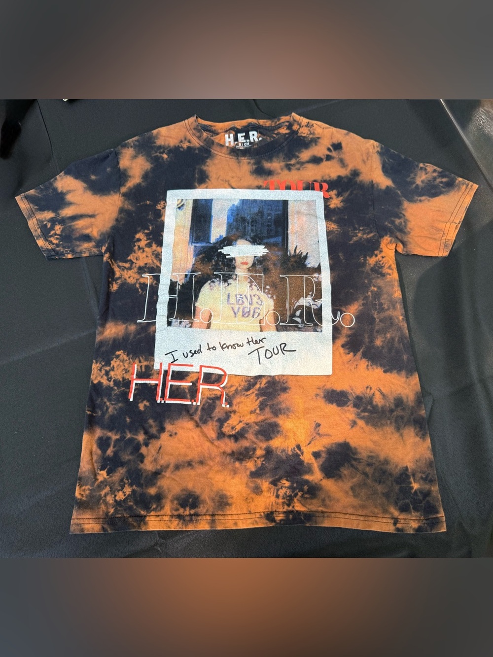 H.E.R. I Used to Know Her 2018 Tour T Shirt Small Official Bleach Tie Dye